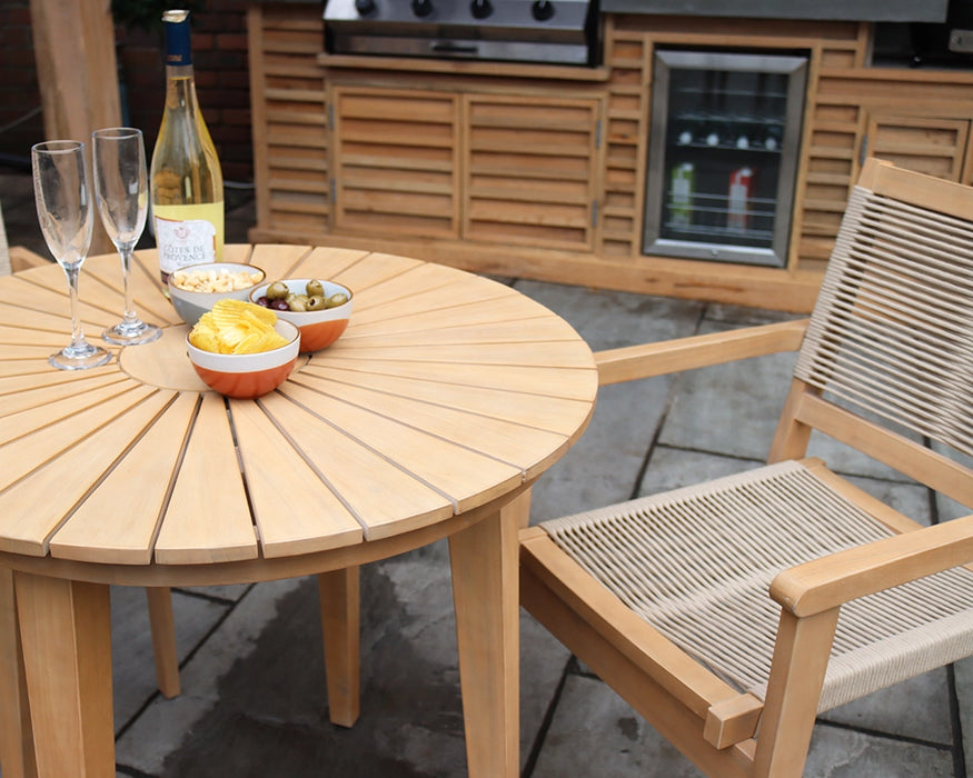 Royalcraft's Roma Bistro Set with Rope Stacking Chairs