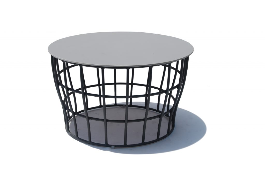 Optik medium round coffee table on white background