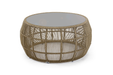 Calyxto Coffee Table with grey painted tempered glass top