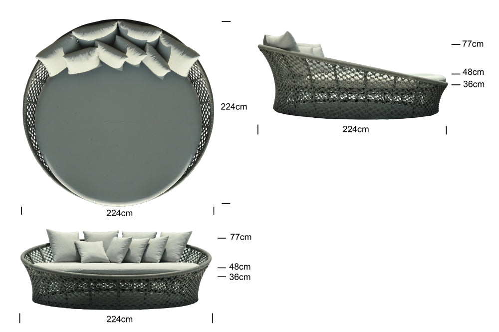 Kona Daybed Dimensions pic