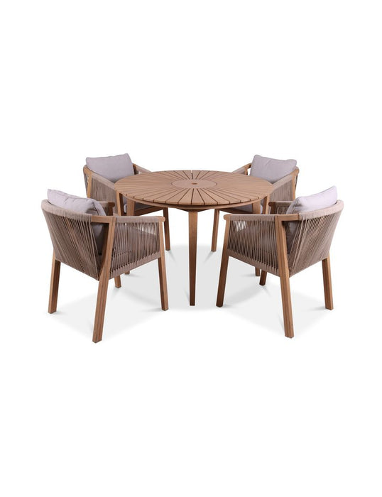 Roma 4 Seat Deluxe Dining Set on white background