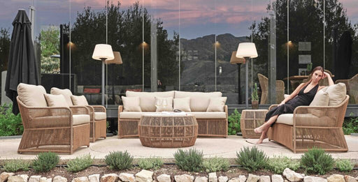 Complete Calyxto Luxury Rattan Outdoor Sofa Set with Lady Reclining