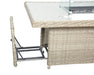 Wentworth Firepit Table with Open Gas Canister Drawer on white background