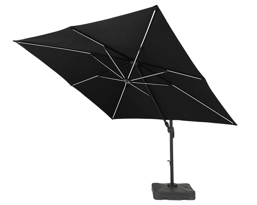 Deluxe Square Cantilever Parasol in Grey on white background