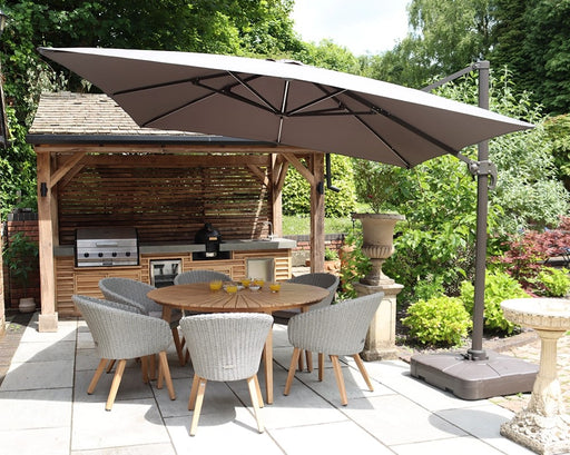 Deluxe Square Cantilever Parasol in Grey