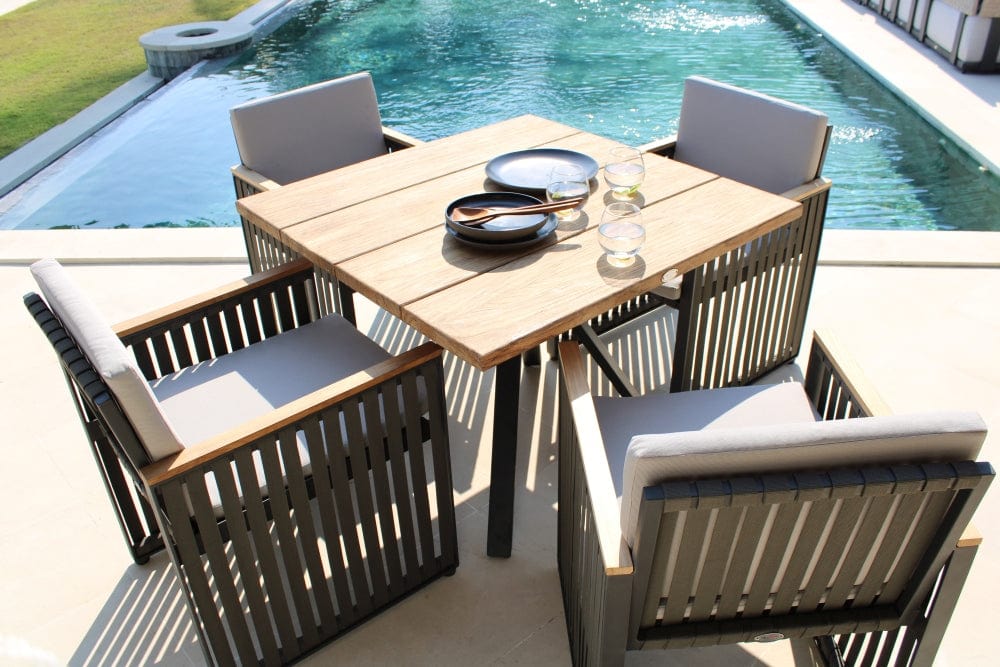 Horizon 4 Seat Dining Table & Chairs - Teak Top