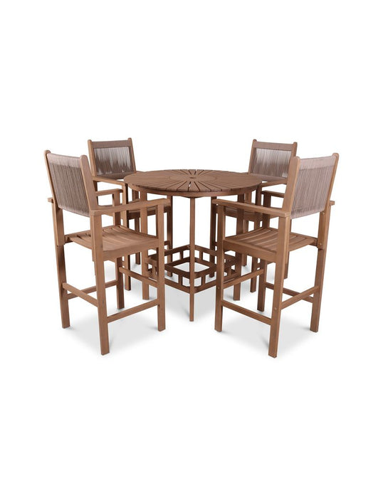 Roma 4 Seat Bar Set with High Chairs on white background