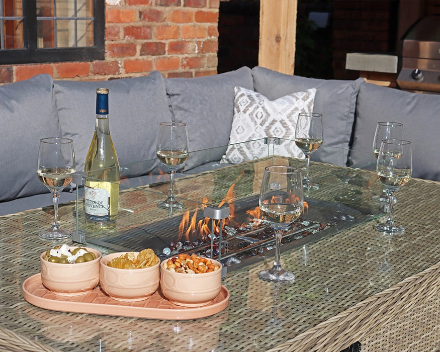 Wentworth Firepit Table Set with White Wine & Glasses