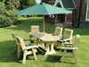 Ergo 6 Seater Wooden Dining Set in a garden setting