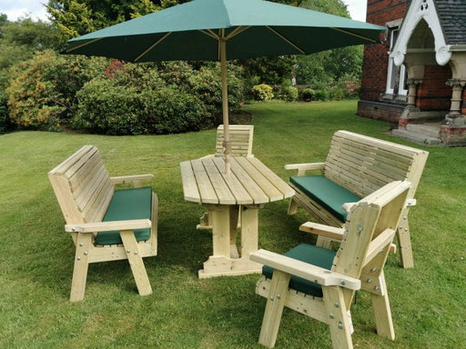 8 Seat Wooden Garden Dining Table & Chairs Set