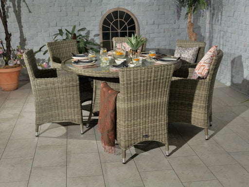 Wentworth 6 Seater Dining Set in courtyard setting