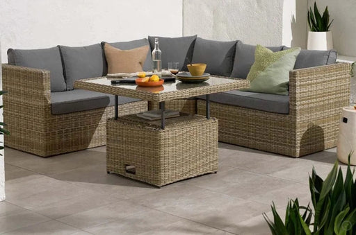 Wentworth Corner Lounging Set with Adjustable Table - Table Up